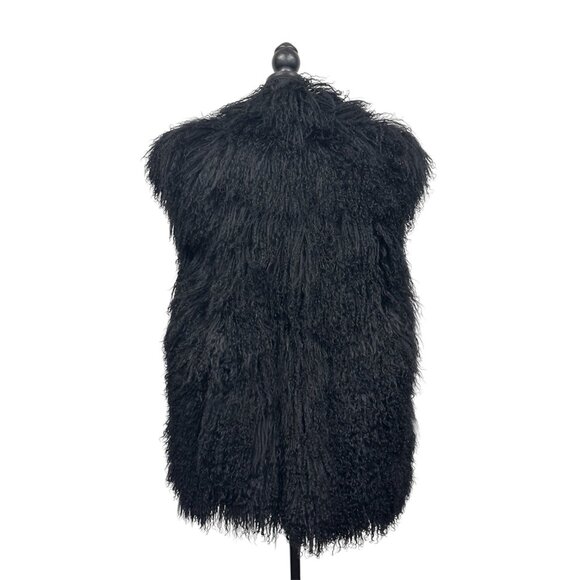 Lindzon Mongolian Lamb Black Lined Vest – Rockstar Luxury - Picture 4 of 11